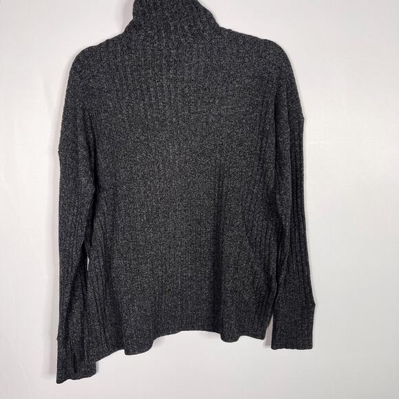 Athleta Large L Gray Transit Pullover Turtleneck Sweater Ribbed Long Sleeve - Picture 2 of 11